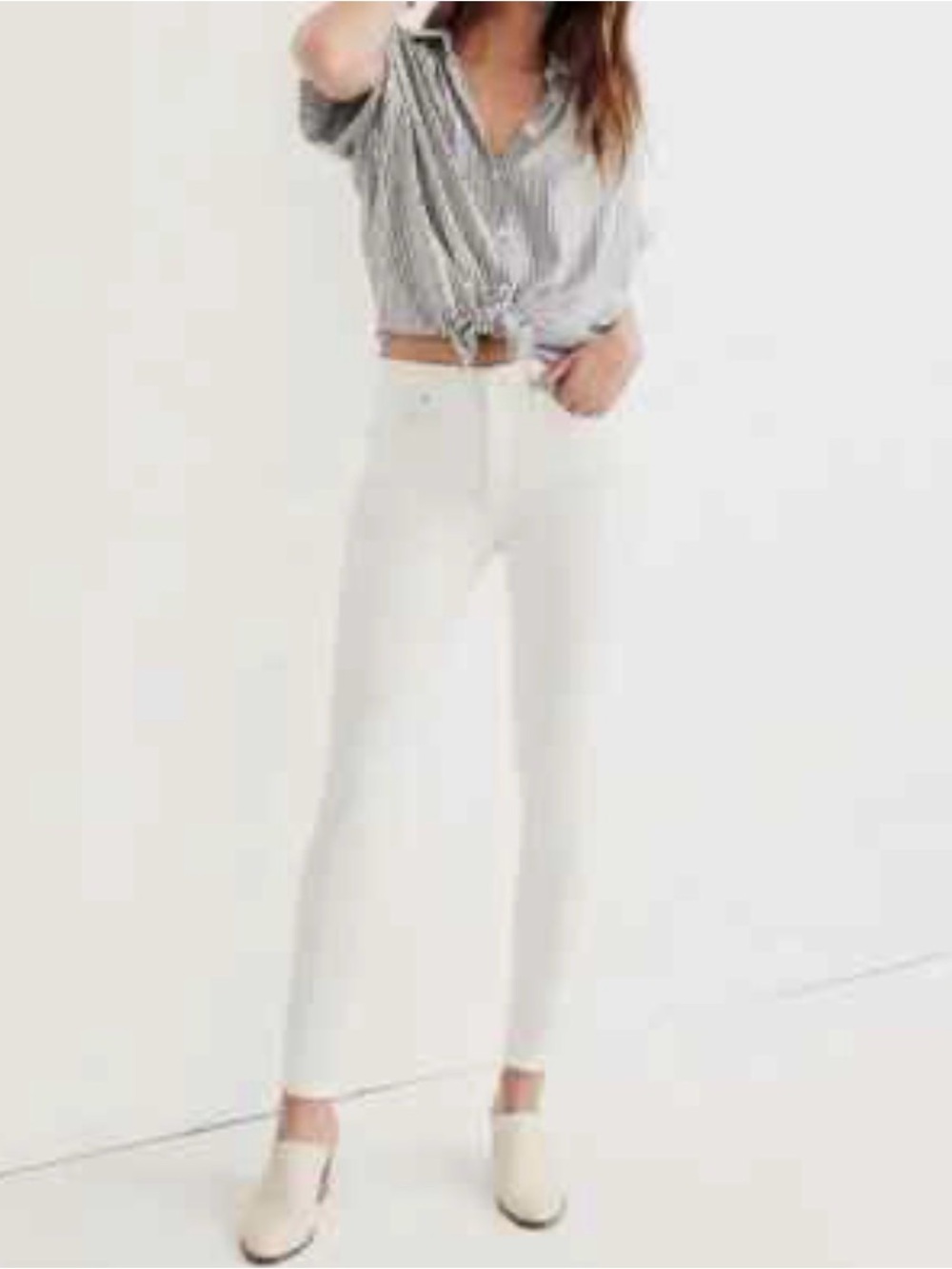 Madewell 9 High Rise Skinny White Jeans